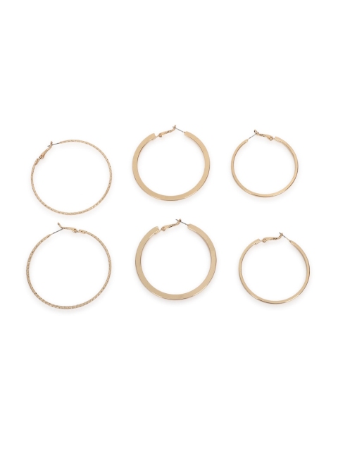 

FOREVER 21 Gold-Toned Set Of 3 Contemporary Hoop Earrings