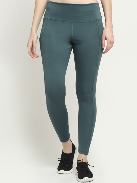 

EVERDION Women Teal High Waisted Pocket Tights