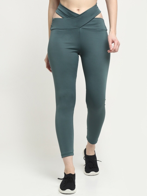 

EVERDION Women Teal Solid Training Or Gym Tights
