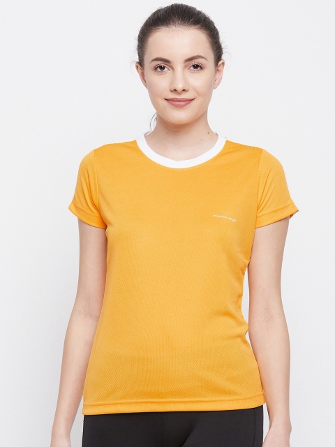 

PRINCINN MEYER Women Mustard Yellow Dri-FIT Running T-shirt