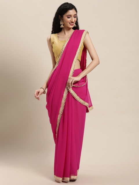 

Viva N Diva Pink & Gold-Toned Saree