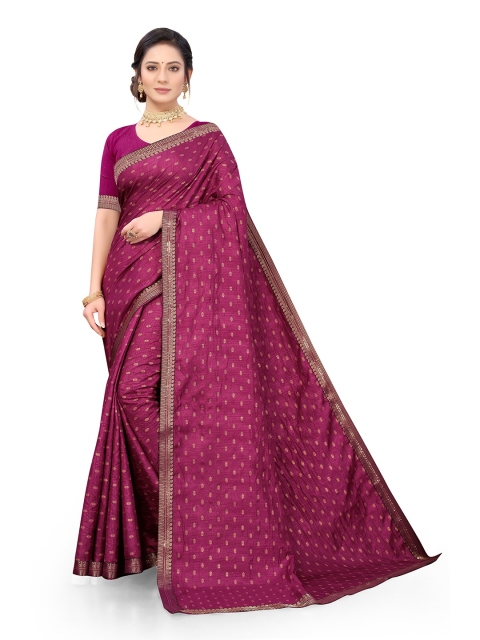 

Viva N Diva Purple & Gold-Toned Ethnic Motifs Saree