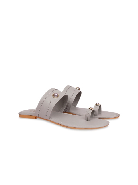 

Sanhose Women Grey Solid One Toe Flats