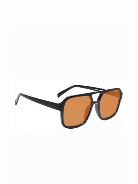 

Peter Jones Eyewear Unisex Brown Lens & Black Square Sunglasses 98062BW