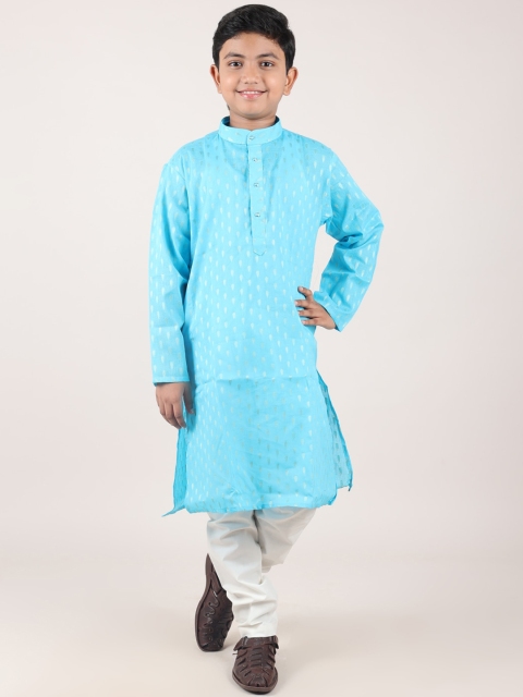 

Pothys Boys Blue Cotton Sherwani