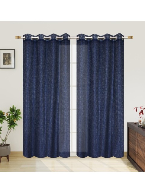 

Molly & Michel Navy Blue Self Design Set of 2 Sheer Door Curtain