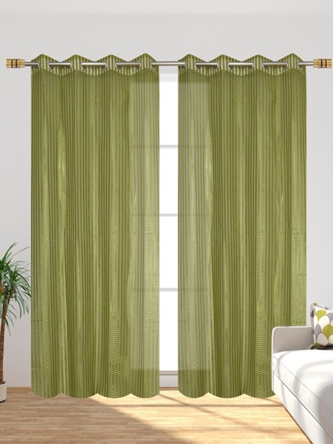 

Molly & Michel Green Set of 2 Long Door Curtain