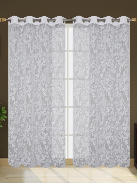 

Molly & Michel White Set of 2 Sheer Door Curtain