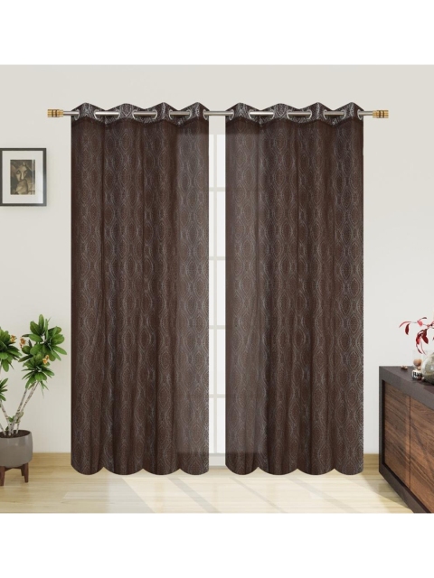 

Molly & Michel Brown Set of 2 Sheer Door Curtain