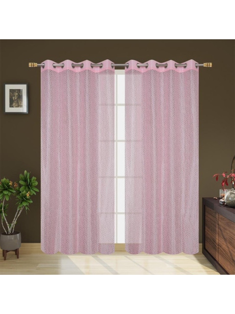 

Molly & Michel Pink Set of 2 Sheer Long Door Curtain
