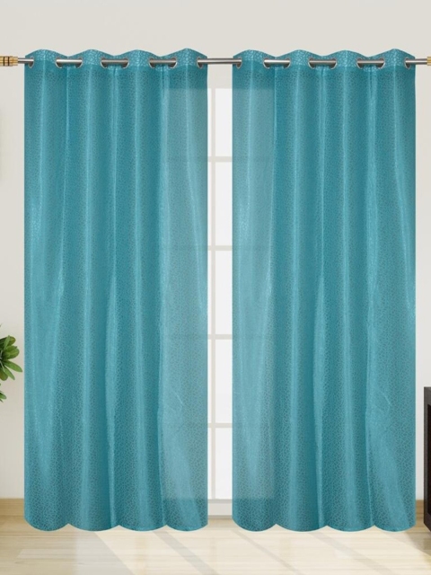 

Molly & Michel Turquoise Blue Set of 2 Sheer Door Curtain