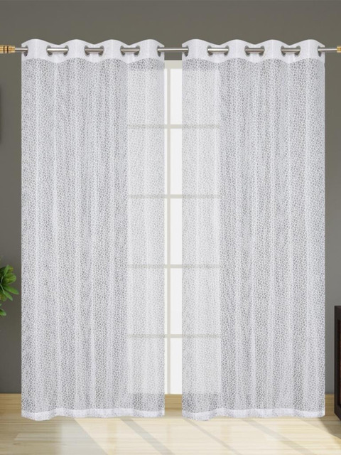 

Molly & Michel White Set of 2 Sheer Door Curtain