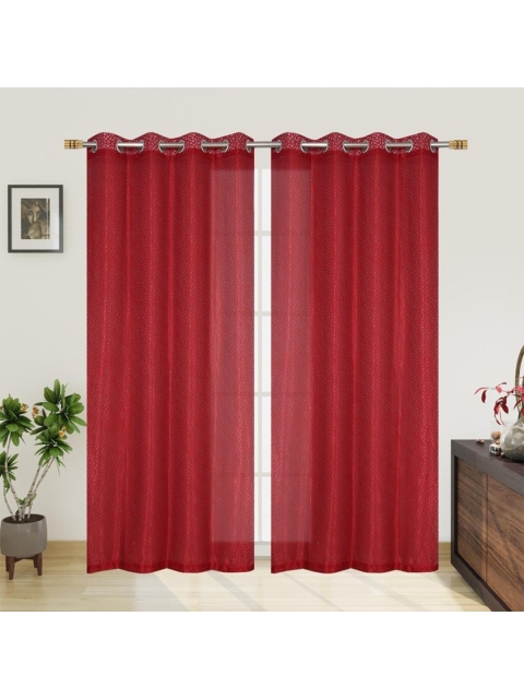 

Molly & Michel Red Set of 2 Long Door Curtain