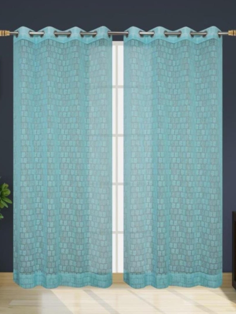 

Molly & Michel Turquoise Blue Set of 2 Sheer Door Curtain