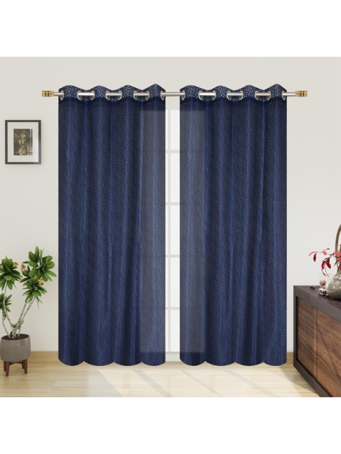 

Molly & Michel Navy Blue Set of 2 Long Door Curtain