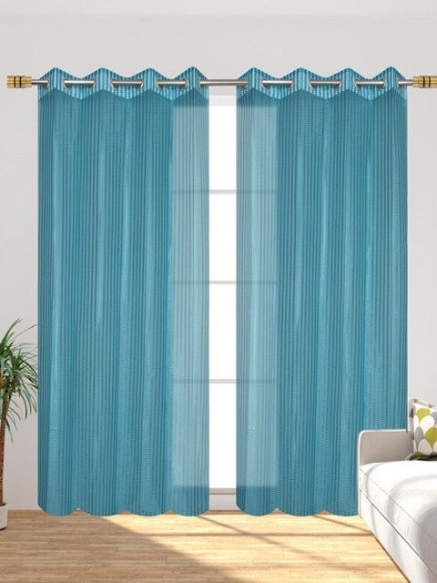 

Molly & Michel Set of 2 Turquoise Blue Long Door Curtain