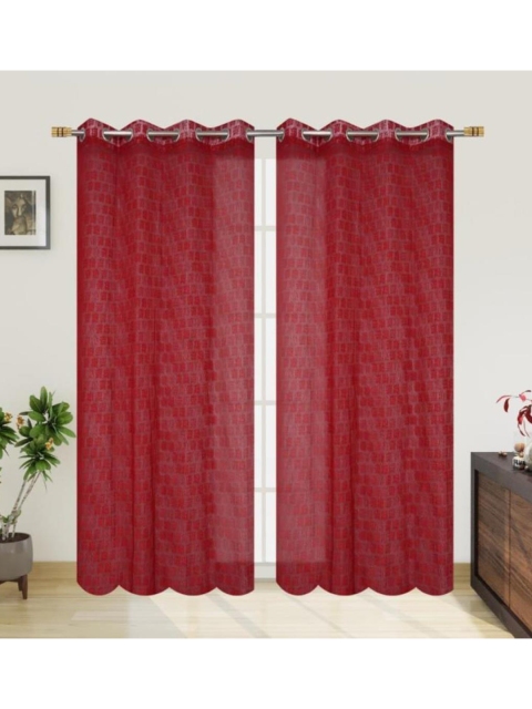 

Molly & Michel Set Of 2 Red Net Door Curtain