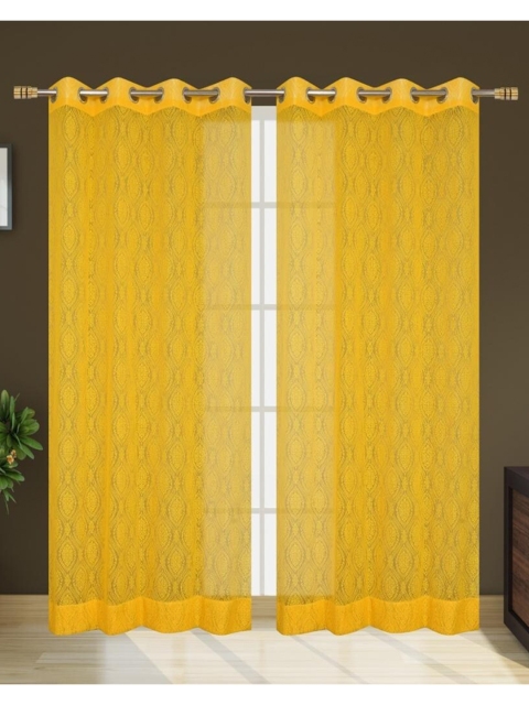 

Molly & Michel Yellow Set of 2 Ethnic Motifs Long Door Curtain