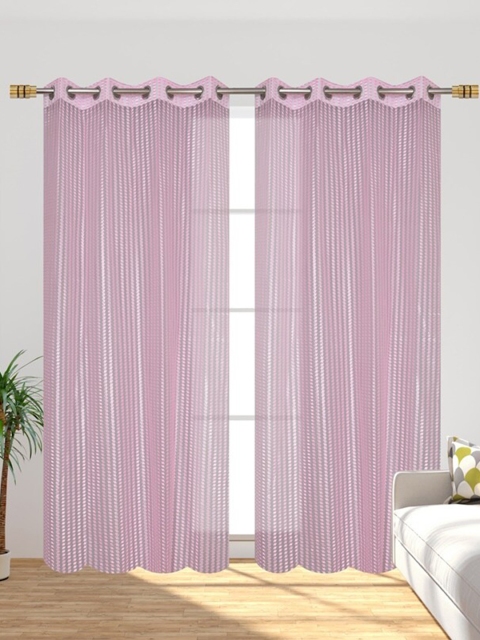 

Molly & Michel Pink Set of 2 Sheer Door Curtain