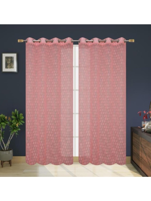 

Molly & Michel Pink Set of 2 Sheer Door Curtain