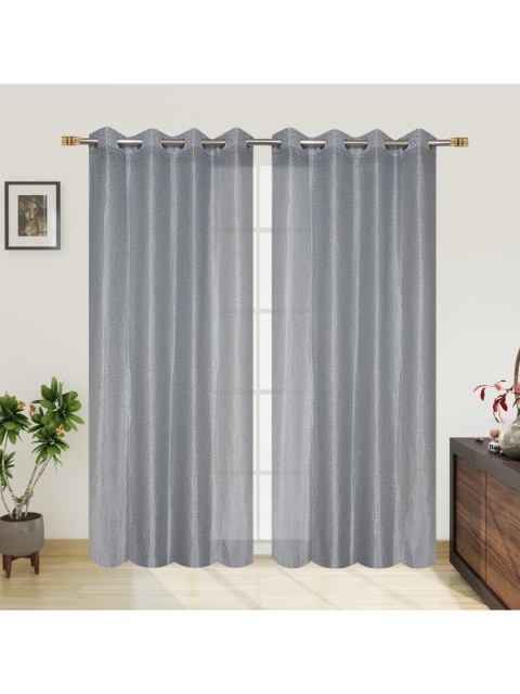 

Molly & Michel Grey Set of 2 Sheer Long Door Curtain