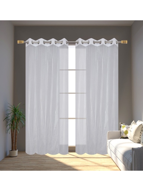 

Molly & Michel White Set of 2 Long Door Curtain