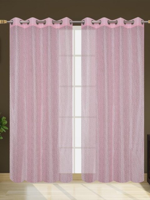 

Molly & Michel Pink Set of 2 Sheer Door Curtain