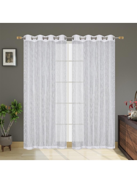 

Molly & Michel White Set of 2 Sheer Long Door Curtain