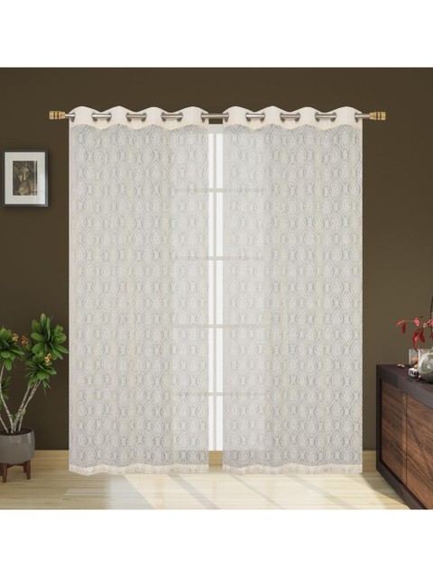 

Molly & Michel Set Of 2 Off White Net Long Door Curtain