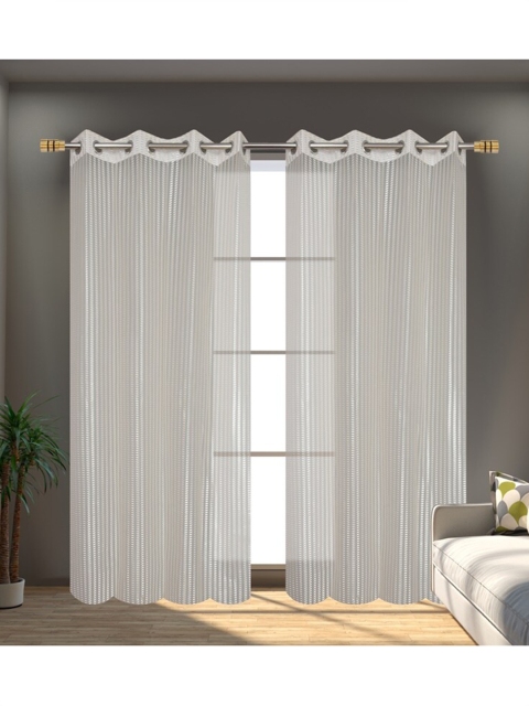 

Molly & Michel Off White Set of 2 Sheer Long Door Curtain