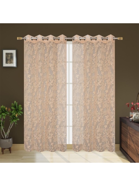 

Molly & Michel Peach-Coloured Set of 2 Sheer Door Curtain