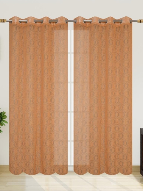 

Molly & Michel Peach-Coloured Set of 2 Door Curtain