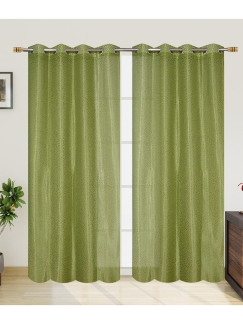 

Molly & Michel Green Set of 2 Sheer Long Door Curtain
