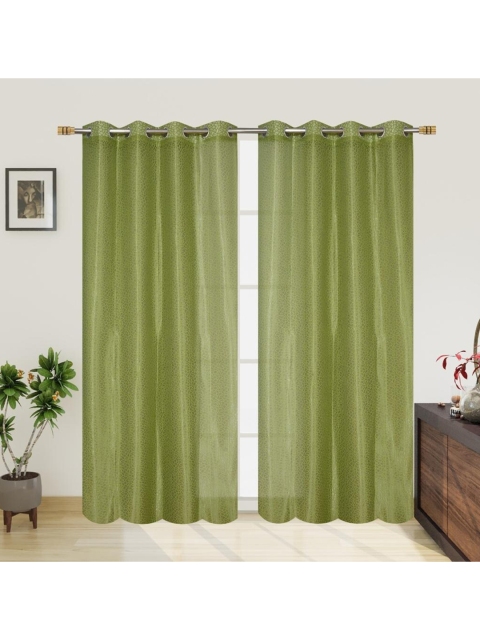 

Molly & Michel Set of 2 Green Sheer Net Door Curtain