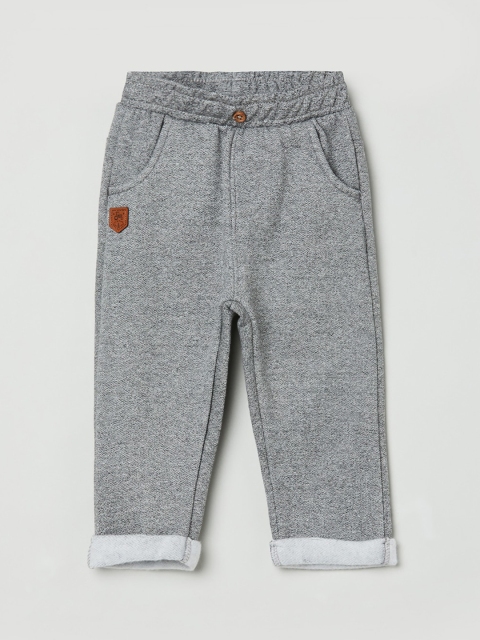 

max Boys Grey Melange Regular Fit Trousers