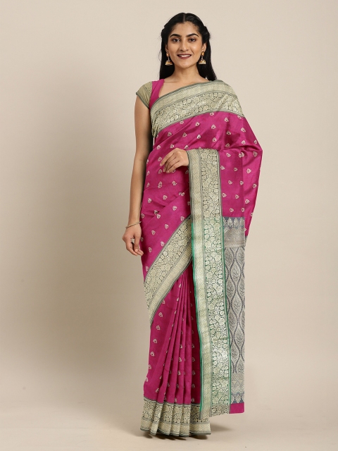 

The Chennai Silks Magenta Woven design Saree