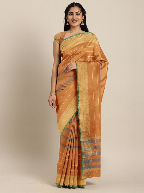 

The Chennai Silks Orange Woven Design Pure Cotton Saree