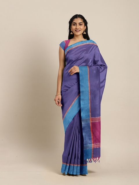 

The Chennai Silks Blue Woven Design Pure Cotton Saree