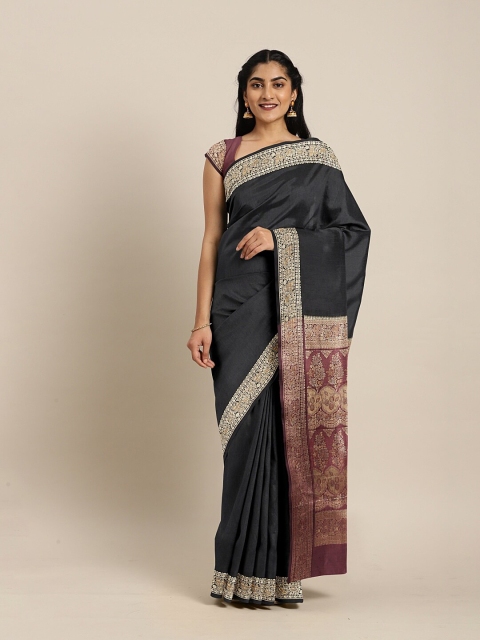 

The Chennai Silks Black Woven Design Saree