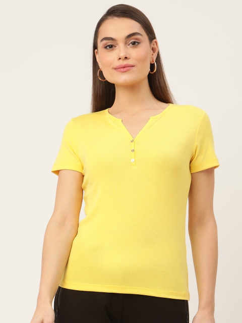 

Madame Yellow Pure Cotton Solid Top