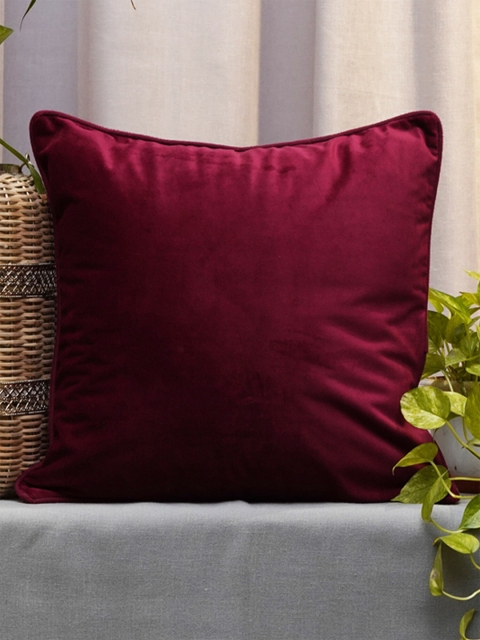 

ZEBA Maroon Velvet Square Cushion Covers
