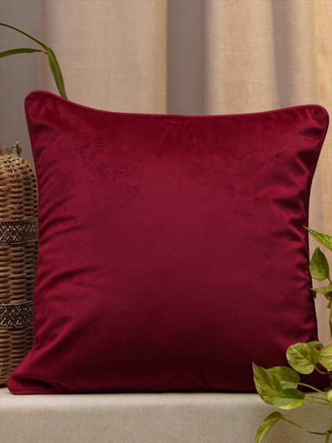 

ZEBA Burgundy Velvet Square Cushion Covers