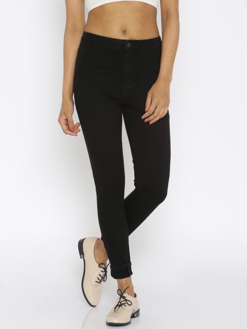 

FOREVER 21 Women Black Super Skinny Fit High-Rise Clean Look Jeans