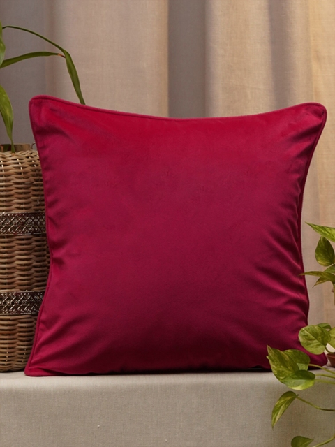 

ZEBA Maroon Velvet Square Cushion Covers