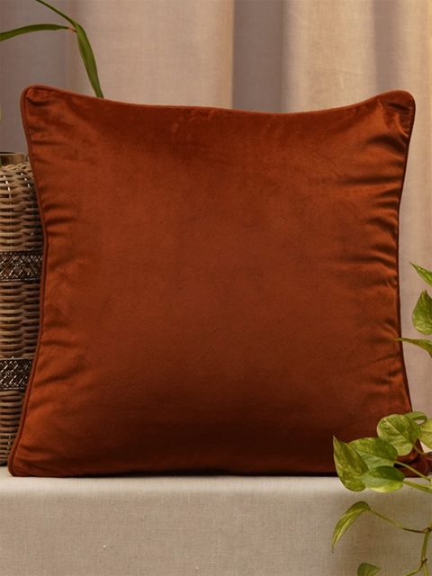 

ZEBA Copper-Toned Velvet Square Cushion Covers