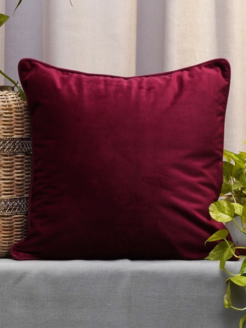 

ZEBA Maroon Velvet Square Cushion Cover