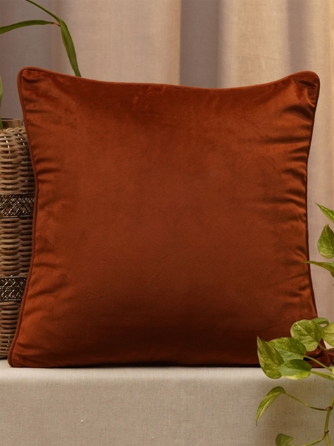 

ZEBA Copper-Toned Square Cushion Cover