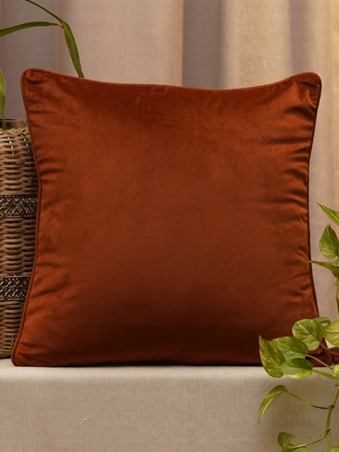 

ZEBA Copper-Toned Velvet Square Cushion Covers