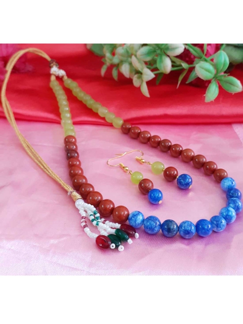 

RICH AND FAMOUS Gold-Plated Brass Quartz-Studded Jewellery Set