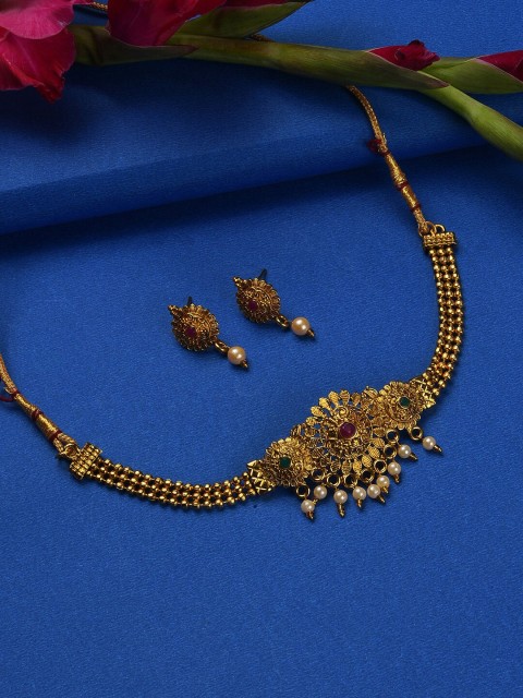 

SOHI Gold-toned & Pink Gold Plated Jewellery Set